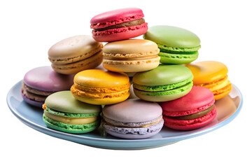 colorful macaroons on wooden background