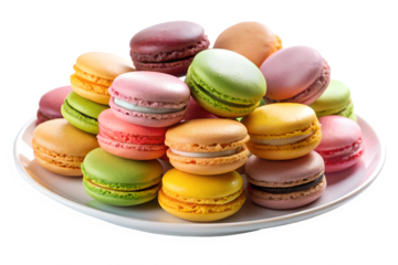 colorful macaroons on a wooden table