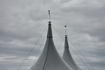 Fototapeta premium Circus tent on Playa America in Nigran, Pontevedra,Spain