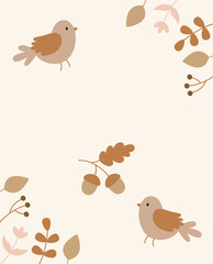 Woodland Background Birds Card