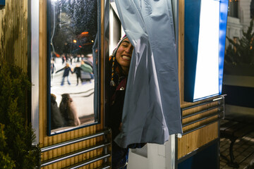 Person Being Playfull in Photobool