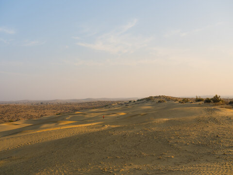 Thar desert in India at sunset 