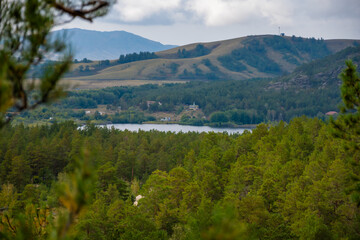 Fototapeta premium Landscape with mountains and clouds. Nature concept. High quality photo