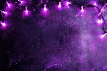 Sophisticated design with a plum purple fairy lights border.