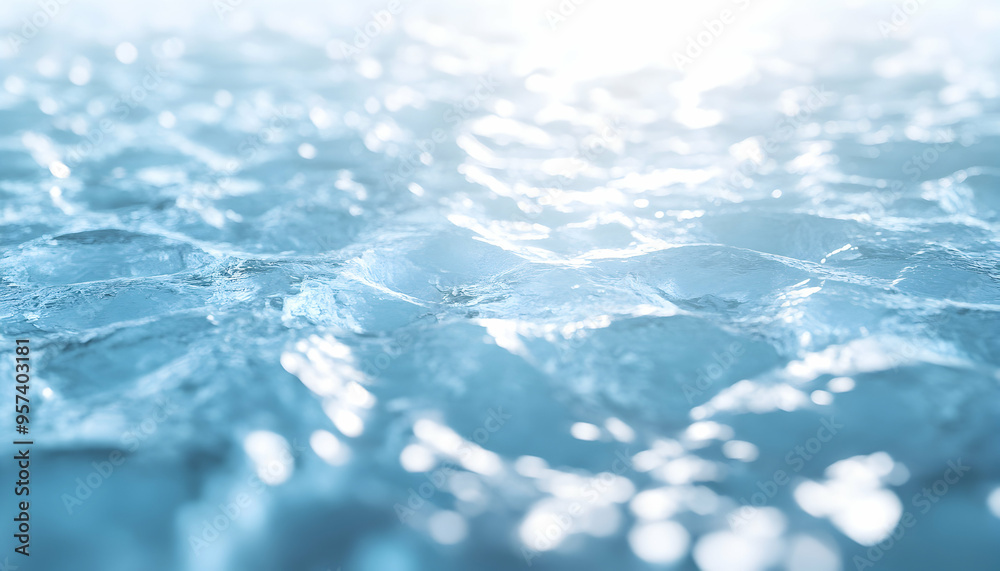 Wall mural Abstract background of blue water with sunlight reflecting off the surface.