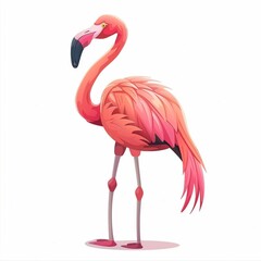 Obraz premium Flamingo Void/Space element animal cartoon isolated whitebackground 16:9