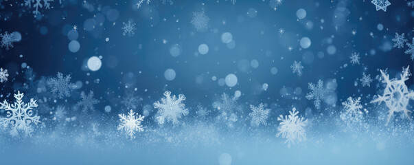 Winter snowflakes backgorund. Blue christmass