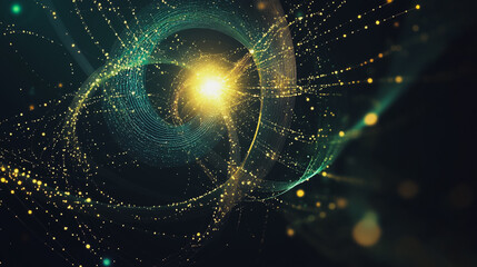 Abstract digital spiral line background electromagnetic wave background Innovation digital background information technology background The background is the background. gradient wave digital wave