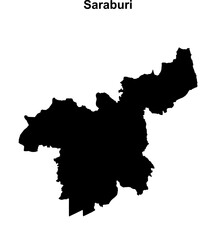 Saraburi province blank outline map