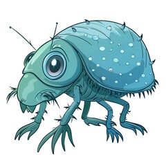 Fototapeta premium Flea Water animal cartoon isolated whitebackground