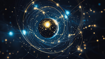 background Innovation network points Earth's surface wave background Abstract digital wave background information technology background The background is the background. gradient wave digital wave ban