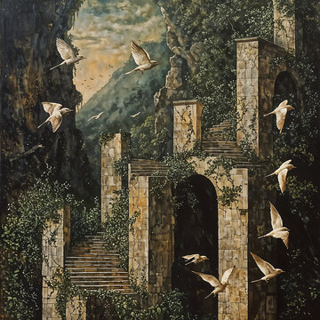 Floating Parapets: A Dream of Impossible Architecture. Generative AI