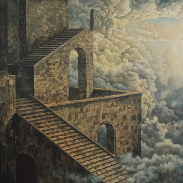 Floating Parapets: A Dream of Impossible Architecture. Generative AI