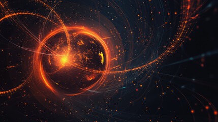 Obraz premium background Innovation network points Earth's surface wave background Abstract digital wave background information technology background The background is the background. gradient wave digital wave ban