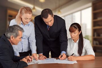 Multicultural business team collaborating for business growth.