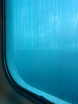 Foggy Window with Water Droplets