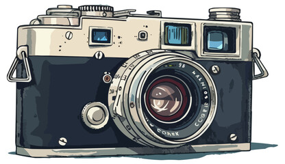 An isolated vector of a vintage camera.