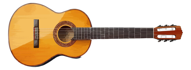 An isolated vector of a classic guitar.
