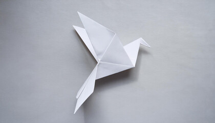 Floating White Origami Bird