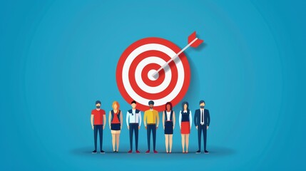 Target customer, buyer persona, marketing segmentation, job recruitment concept. Personalization marketing, customer centric strategies. Business common goals, collaboration driving business success. 