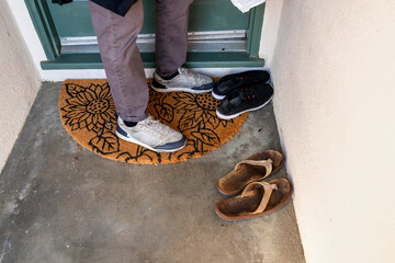 Shoes front door outside