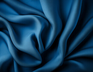 Obraz premium Chic Blue Silk Satin Textile: Trendy Background in Shade 33