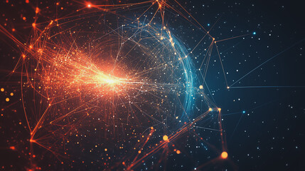 background Innovation network points Earth's surface wave background Abstract digital wave background information technology background The background is the background. gradient wave digital wave ban