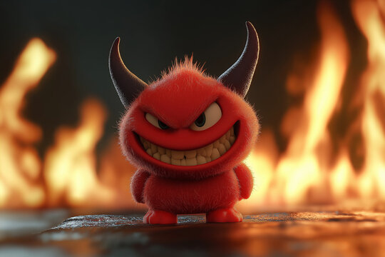 portrait of a funny devil character
