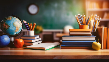 Close-Up of School Supplies and Learning Environment