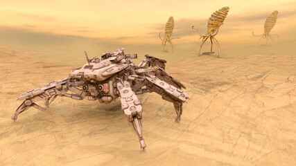 戦闘ロボット　3DCGレンダリング