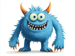 Naklejka premium Happy Halloween card design with funny monster character
