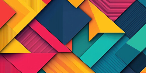 Fototapeta premium Vibrant geometric abstract background with colorful overlapping shapes