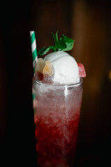 Vibrant Red Cocktail in Elegant Tall Glass