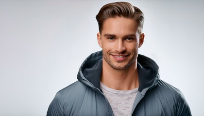 Fototapeta premium portrait of a man wearing a hooded coat