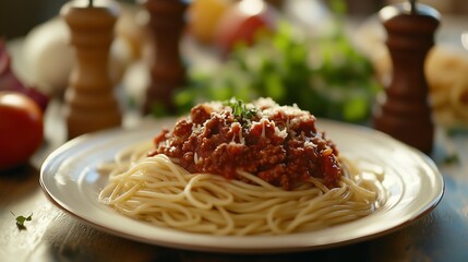 plate of spaghetti bolognese