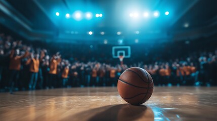 Naklejka premium a basketball court with ball