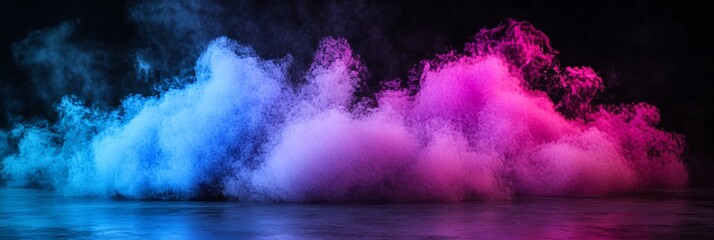 A colorful cloud of smoke is floating in the air