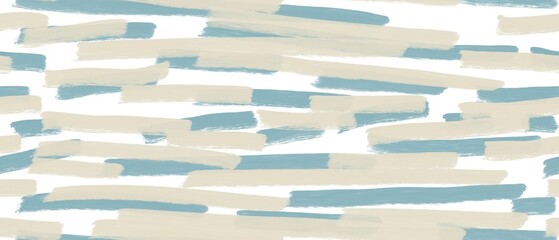 Fototapeta premium Seamless abstract geometric pattern. Simple background in blue, beige and white colors. Digital textured background. Design for textile fabrics, wrapping paper, background, wallpaper, cover.