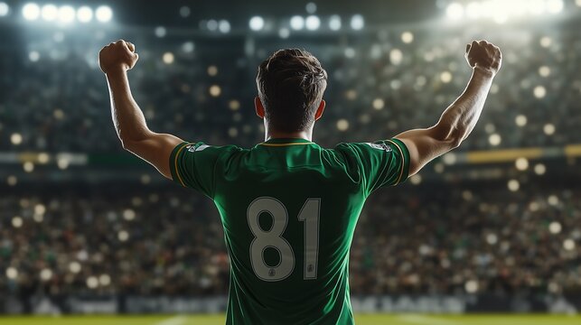 back view a professional football player