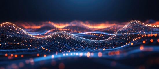 Interconnected dots and lines creating a digital background Depicting concepts of artificial intelligence and big data technology through 3D rendering