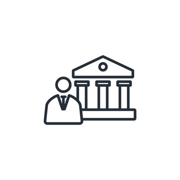 recommend clip art: banker icon. vector.Editable stroke.linear style sign for use web design,logo.Symbol illustration.