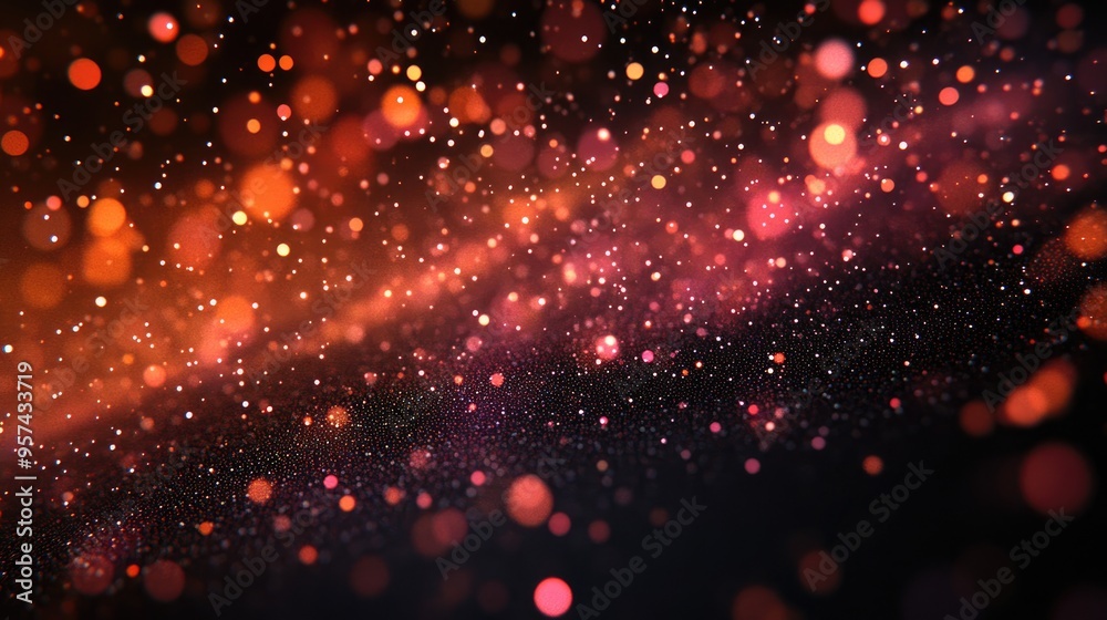 Poster 3d rendering of abstract digital particles against a black backdrop with dots high definition cgi mo