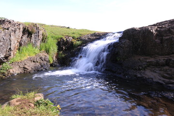 waterfall in the mountains