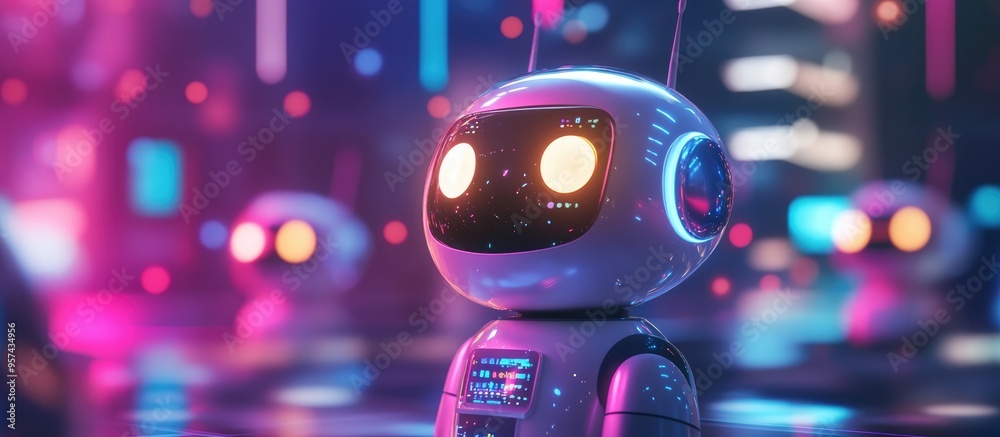 Poster intelligent digital chatbots assist customers in accessing information through online networks utili