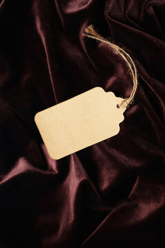 the tag on the lace on the fabric.
