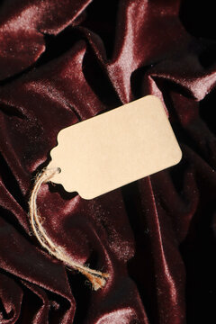 the tag on the lace on the fabric.