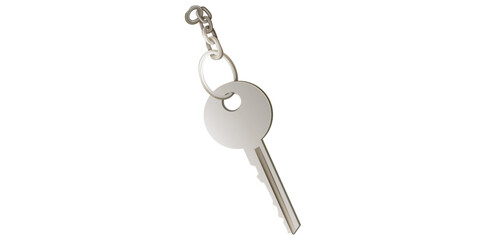 Realistic Key Chain With Metal Ring Vector Illustration.	