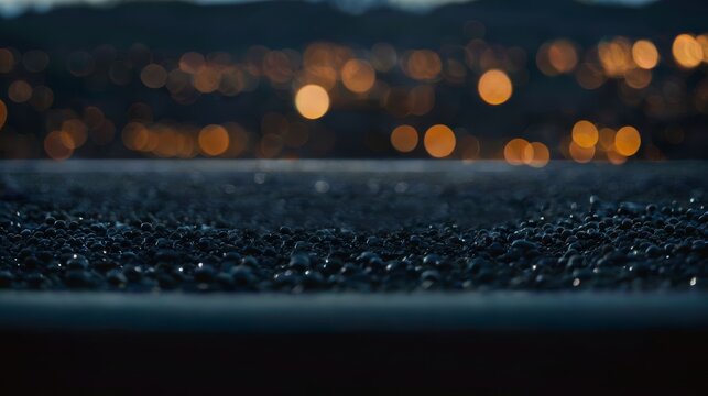 Blurry Night View of Cityscape