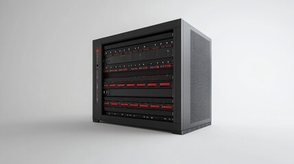 Fototapeta premium 3D illustration of a network workstation server featuring an isolated design against a white background