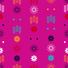 Vector. Perforated geometric patterns Papel Picado pattern. Hispanic Heritage Month. Polygonal seamless pattern for poster, cover, social network; for textiles, wallpaper, packaging, wrapping paper.